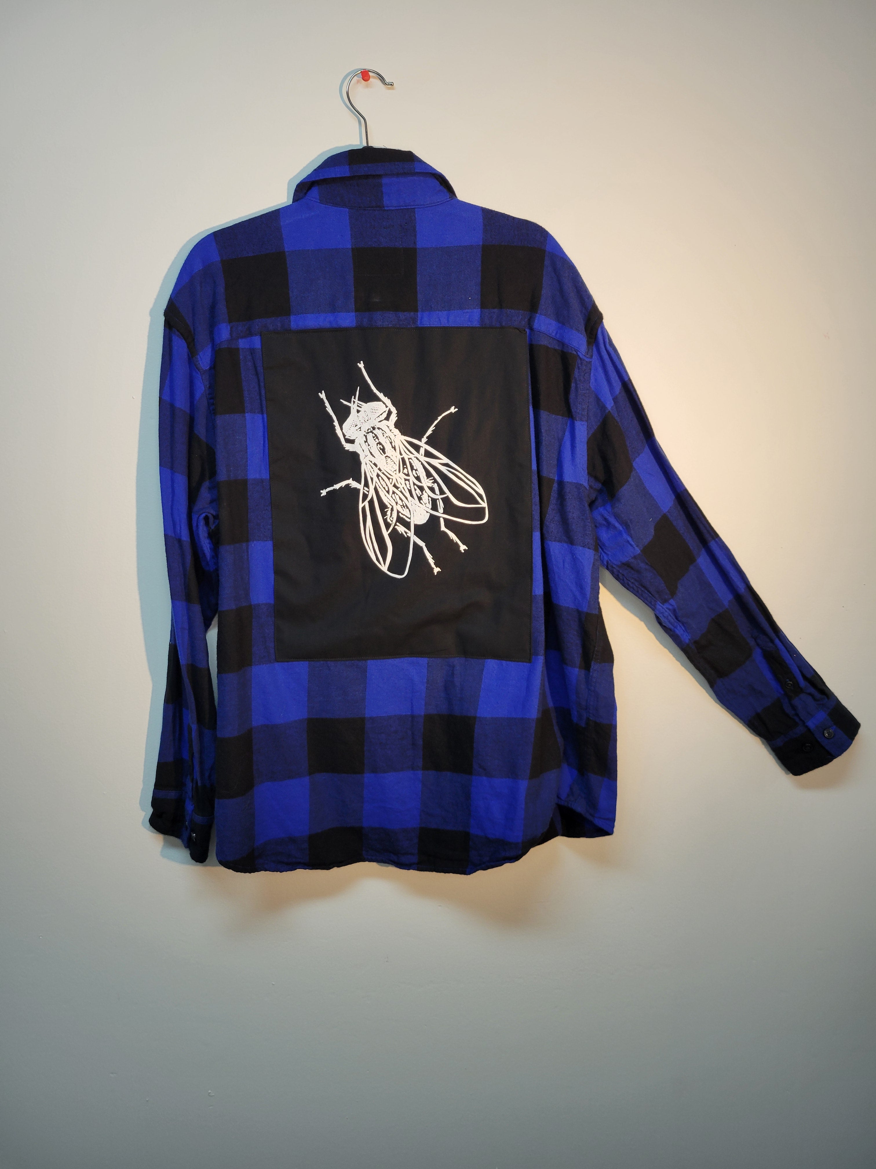 Fly print flannel L