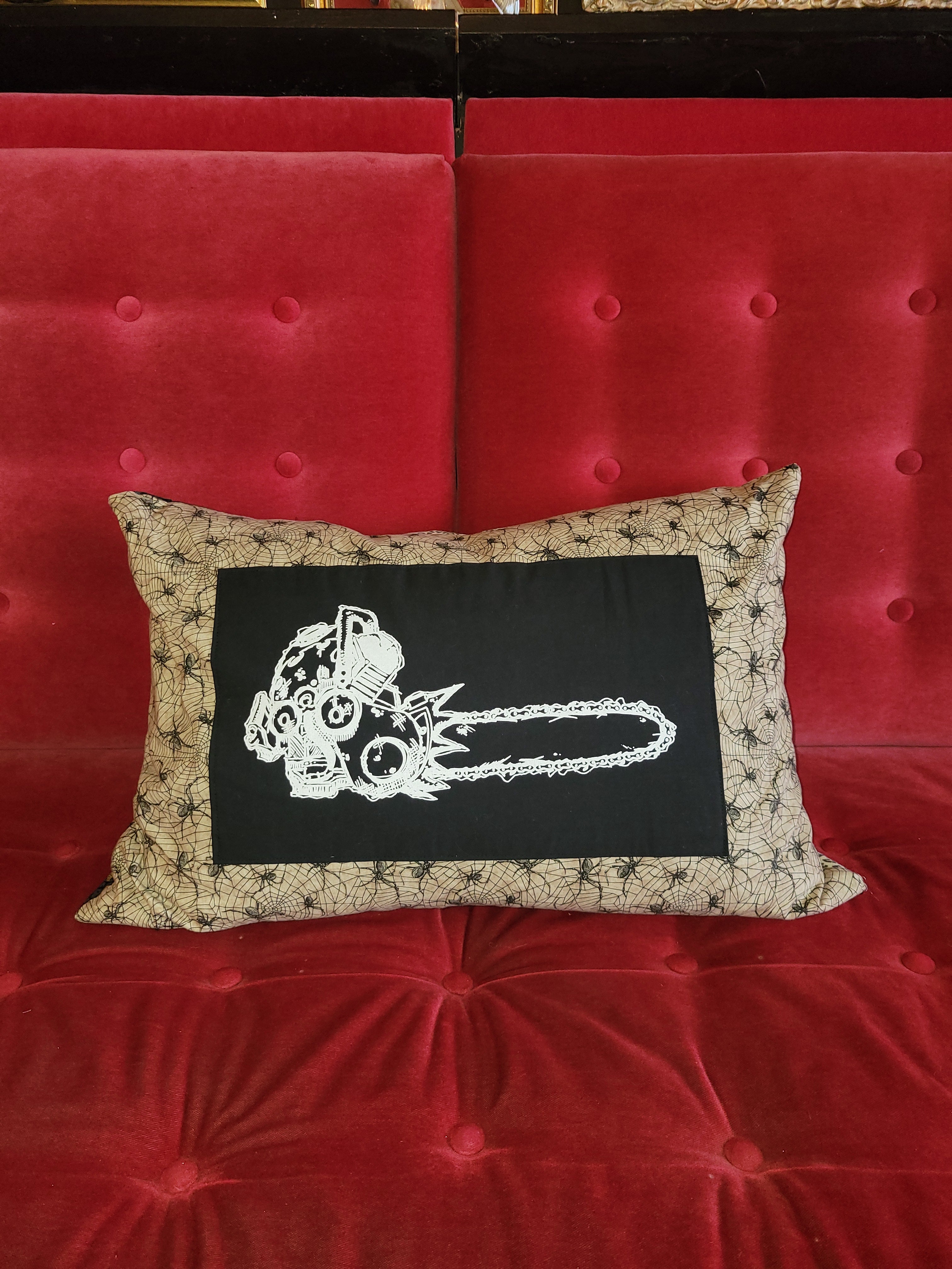 Chainsaw print Pillow